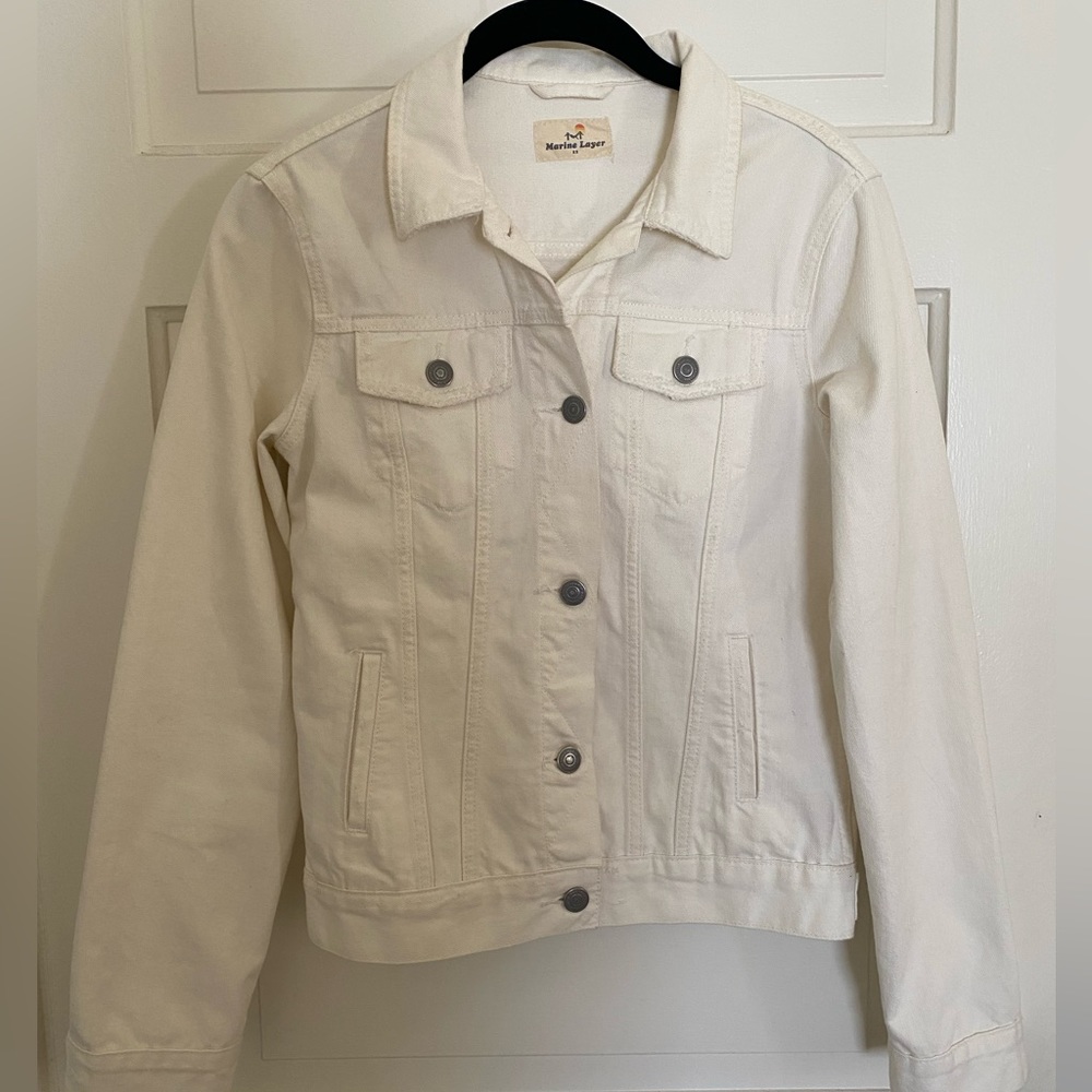 Marine Layer White Denim Jacket